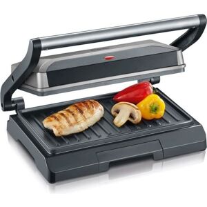 Severin KG2394 Kompakt multifunktionsgrill: kött - paninis - grönsaker - non-stick tallrikar 23x14 -5 cm - fettuppsamlare