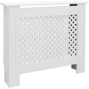 ECD-Germany ECD Germany radiatorbeklædning med bikagemønster 78x19x82 cm hvidlakeret fra MDF til soveværelse stue - opvarmning beklædning radiator cover