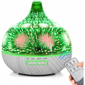 Teknikproffset Luftfugter/Aroma Diffuser i 3D Glas + Fjernbetjening