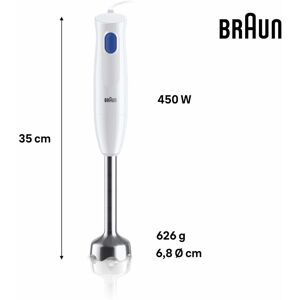 Kop-blender Braun MQ10.001MWH Blå/hvid 450 W 600 ml