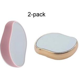 Crystal Hair Remover 2-pack Guld / Rosa Smärtfri fysisk hårborttagning Epilatorer Crystal Hair Eraser