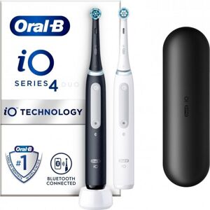 Oral-B iO Series 4 Duo Voksen Vibrerende tandbørste Sort, Hvid