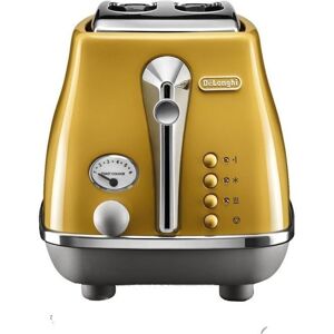 DeLonghi ICONA CAPITALS Brödrost 2 skivor - 900W - 3-funktions brödrost - Bakverksvärmare ingår - Gul