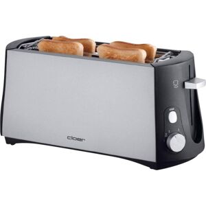 Cloer Toaster 3710 Dobbelt toaster med indbygget rist til boller Sort, Sølv