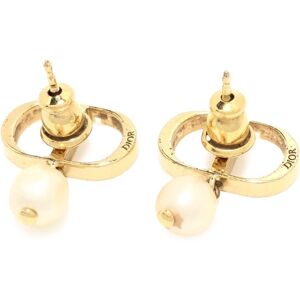 Christian Dior Pre-owned Dior Petit CD Push Back Earrings Gold