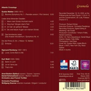 MediaTronixs Gustav Mahler : Gustav Mahler/Kurt Weill/Sigmund Romberg: Atlantic Crossings CD