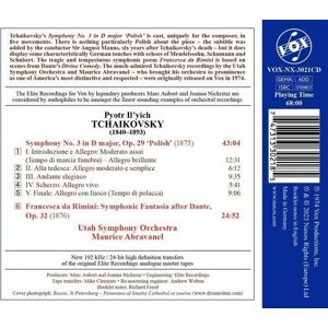 MediaTronixs Pyotr Il’yich Tchaikovsky : Tchaikovsky: Symphony No. 3 ‘Polish’/Francesca Da