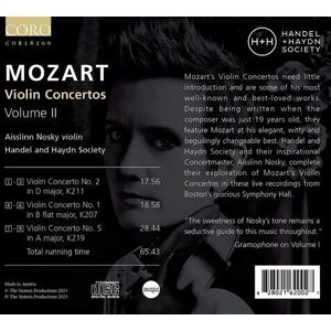 MediaTronixs Wolfgang Amadeus Mozart : Mozart: Violin Concertos - Volume 2 CD (2023)