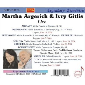 MediaTronixs Wolfgang Amadeus Mozart : Ivry Gitlis/Martha Argerich: Live Performances