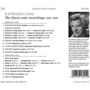 MediaTronixs Kathleen Long : Kathleen Long: The Decca Solo Recordings 1941-1945 CD 2 discs