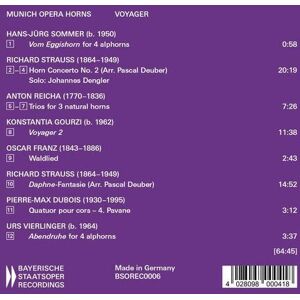 MediaTronixs Hans-Jurg Sommer : Munich Opera Horns: Voyager CD (2023)