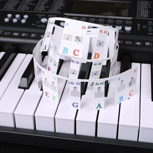 High Discount Børn Begynder Piano Keyboard Farve Stickers Musikinstrument Tilbehør, Style: Imitation Piano Keys 61 Keys