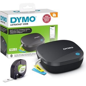 Dymo LetraTag 200B Bluetooth Label Maker   Kompakt etiketprinter   Forbindelse via Bluetooth trådløs teknologi med iOS og Android   Inkluderer 1 hvid