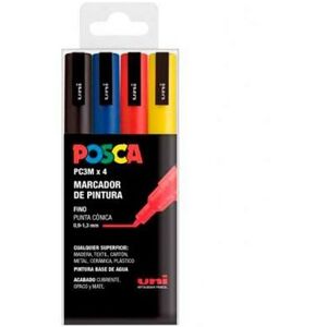 Sæt markører POSCA PC-3M Multifarvet