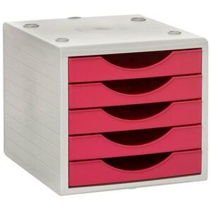 Modular Filing Cabinet Archivo 2000 ArchivoTec Serie 4000 Fuchsia 5 skuffer Din A4 Grå (34 x 27 x 26 cm)