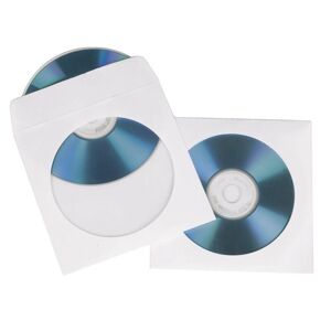 Hama CD/DVD Sleeves Papir Hvid 50-pak