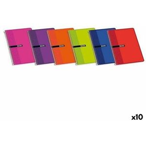 Notebook ENRI Multicolour Soft cover Din A4 80 Sheets (10 Units)