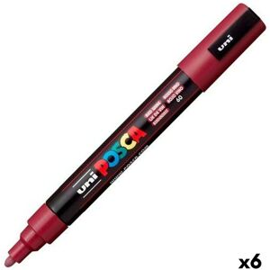 Felt-tip pens POSCA PC-5M Maroon (6 Units)