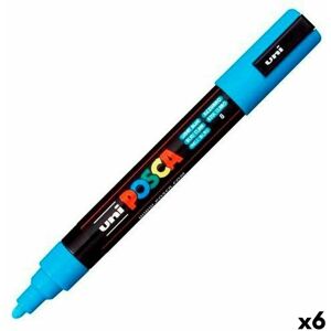 Felt-tip pens POSCA PC-5M Light Blue (6 Units)