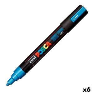 Felt-tip pens POSCA PC-5M Blue (6 Units)