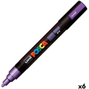 Felt-tip pens POSCA PC-5M Violet (6 Units)