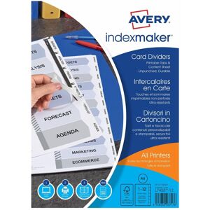 Seperators Avery 1732061 White Cardboard (1 Unit)