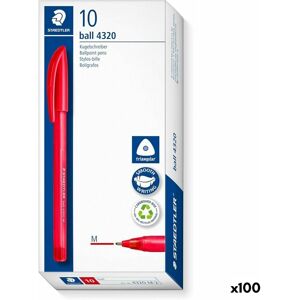 Sæt med Kuglepenne Staedtler Ball 4320 Rød 1 mm (100 enheder)