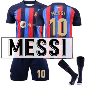 BayOne Fodbold Shirt Match Set Kid voksen - Messi 10 Barcelona