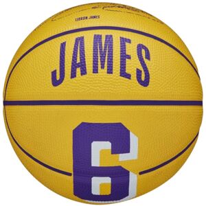 Wilson NBA Player Icon LeBron James Mini Ball WZ4007201XB, Basketball, Unisex, gul, Størrelse: 3