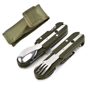 Shoppo Marte Outdoor Camping Tableware Stainless Steel Folding Knife Fork and Spoon Combination Tableware