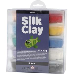 Silk Clay®, Basic 1, ass. farver, 10x40 g/ 1 pk.