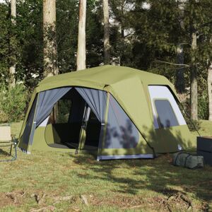 vidaXL 10-personers campingtelt vandtæt mørklægningsstof grøn