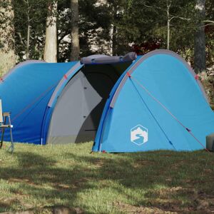 vidaXL 4-personers campingtelt vandtæt mørklægningsstof blå