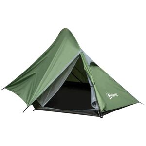 Rootz Living Rootz Camping Tent - Tent For 2 People - Tent With Pegs - Weatherproof Tent - Fiberglass - Polyester - Dark Green - 345 x 150 x 112 cm