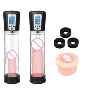SupplySwap Penisforstørrer pumpe, LED-lys, USB-genopladelig, CC 3 stk ring vagina