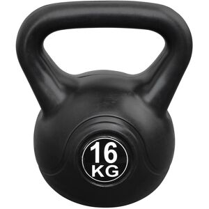 ForzaFit Kettlebell 16 kg - Plast - til indendørs og udendørs - Sort