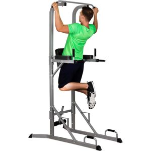 ScSPORTS® - Multifunktionelt Fitness Tower - Dip-Station - Pull-Up - Hjemmetræning - Holdbart stål - Maks belastning 150 kg - Grå