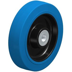 Hongxing 200mm wheel with blue elastic rubber on nylon centre