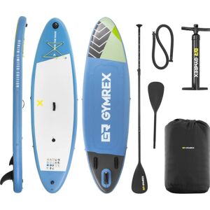 Gymrex Paddle-board - aufblasbar - 105 kg - hellblau- Doppelkammer - 302 x 81 x 38 cm