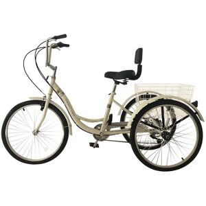 Viking Trehjulet cykel for voksne - 7 gear - med kurv - hvid