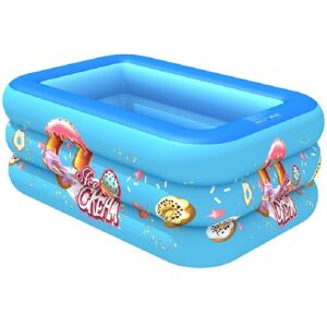 Shoppo Marte Household Indoor and Outdoor Ice Cream Pattern Children Square Inflatable Swimming Pool, Size:210 x 135 x 55cm, Color:Blue