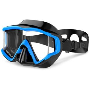 Shoppo Marte DM600 Silica Gel Diving Mask Swimming Goggles Diving Equipment for Adults (Black Blue)