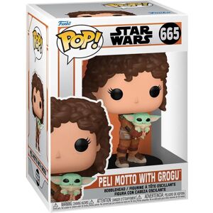 Star Wars: Den mandalorianske POP! Vinylfigur Peli Motto m/Grogu 9 cm