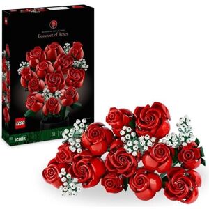 Lego 10328 ikoner Buketten av rosor, konstgjorda blommor att dekorera, Alla hjärtans dag present för vuxna