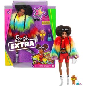 Barbie Extra Doll Furry Rainbow Coat