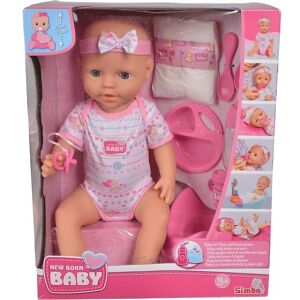 Simba Toys New Born Äta Väta Docka Baby Doll, Tjej