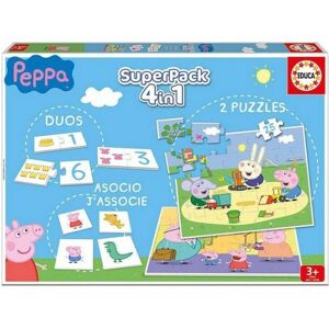 Educational Game Peppa Pig SuperPack 4 in 1 Educa Multicolour (Spanish)