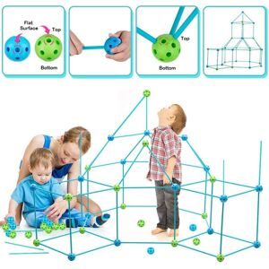 High Discount Kids Construction Fort Building Kit Build Kits Legetøj til piger DIY Castles Tunnels Tent Rocket Tower med telt klud