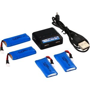 Hubsan 4stk 3.7V 500 mAh batteri + 1stk oplader til X4 H107L H107C H107D H107 V252 JXD 385 RC - Tilbehør til fjernstyret legetøj batteri