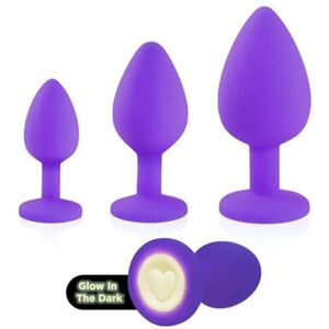 Excellent power Heart Light Silicone Anal Training Kit Analplug